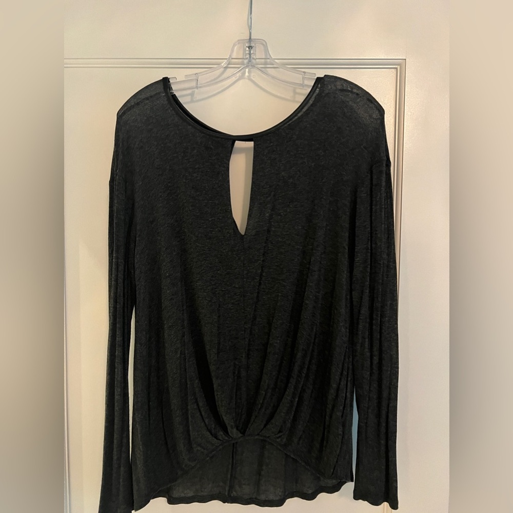 Ella Moss Charcoal Gray Drapy Going Out Top MD